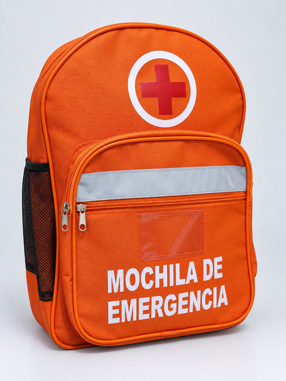 Mochila de emergencia personalizada — vista lateral